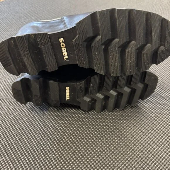 Womens SOREL Joan Wedge Boot Black leather size 9.5 - Picture 3 of 6